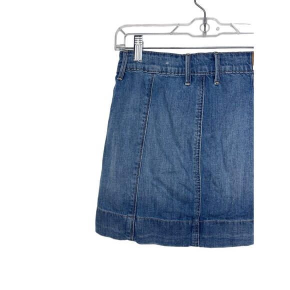 American Eagle Womens 2 XS Super Hi Rise A Line Blue Jean Denim Mini Skirt - Picture 8 of 14